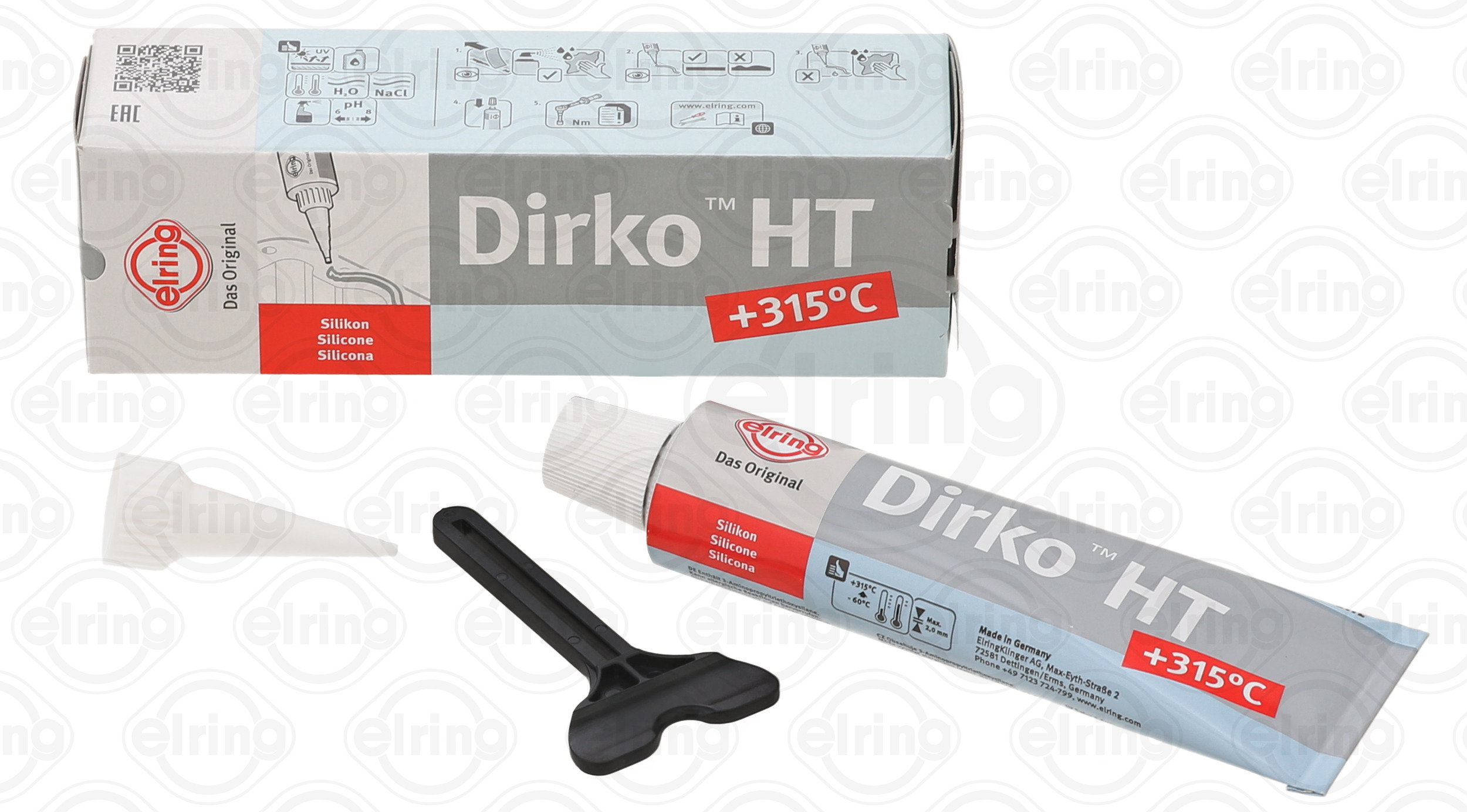 Герметик Dirko HT серый силиконовый 70мл (от -60С до +315С)