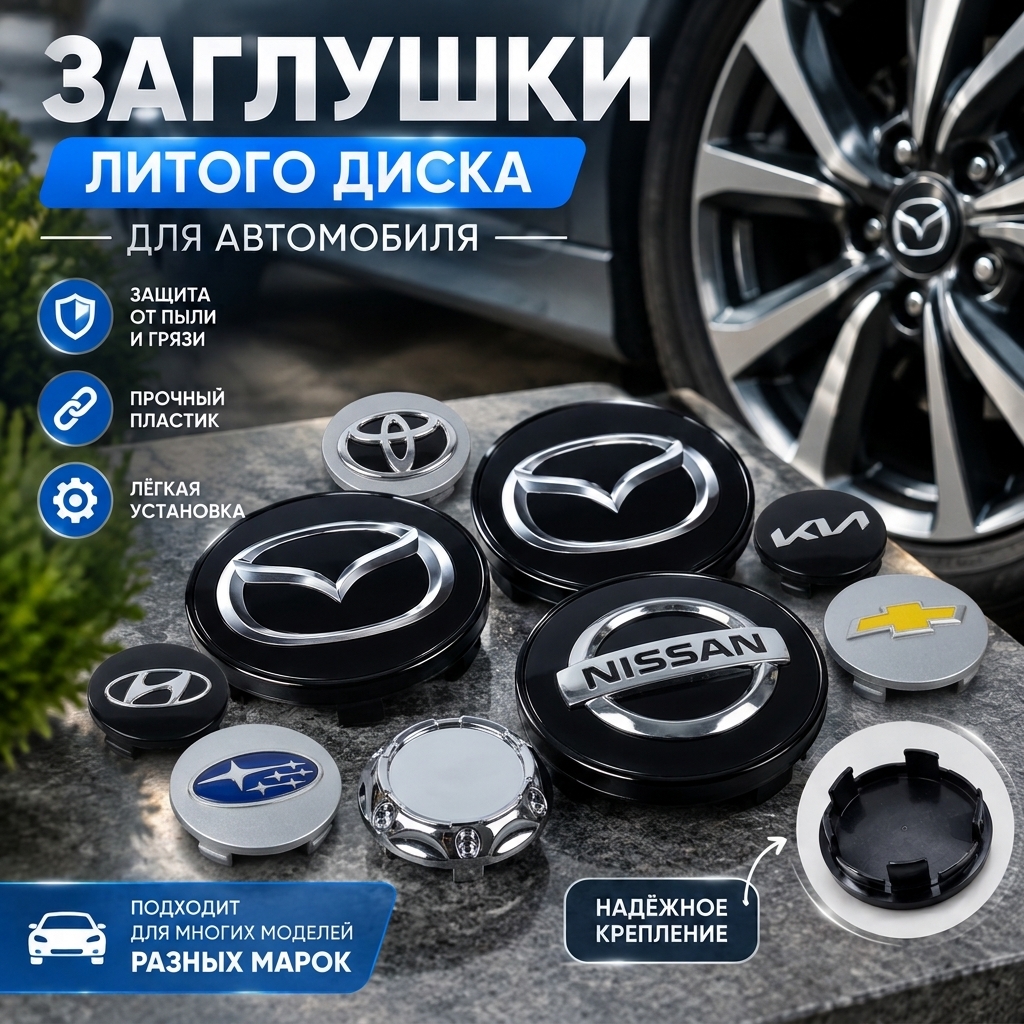 Заглушки литого диска для автомобиля