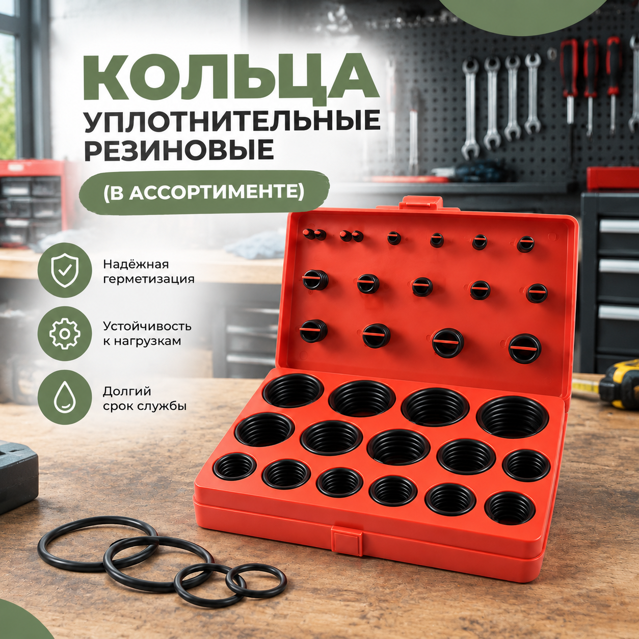 Профессиональный набор резиновых уплотнительных колец  для гидравлики и спецтехники (Продаётся штучно- 100тг)