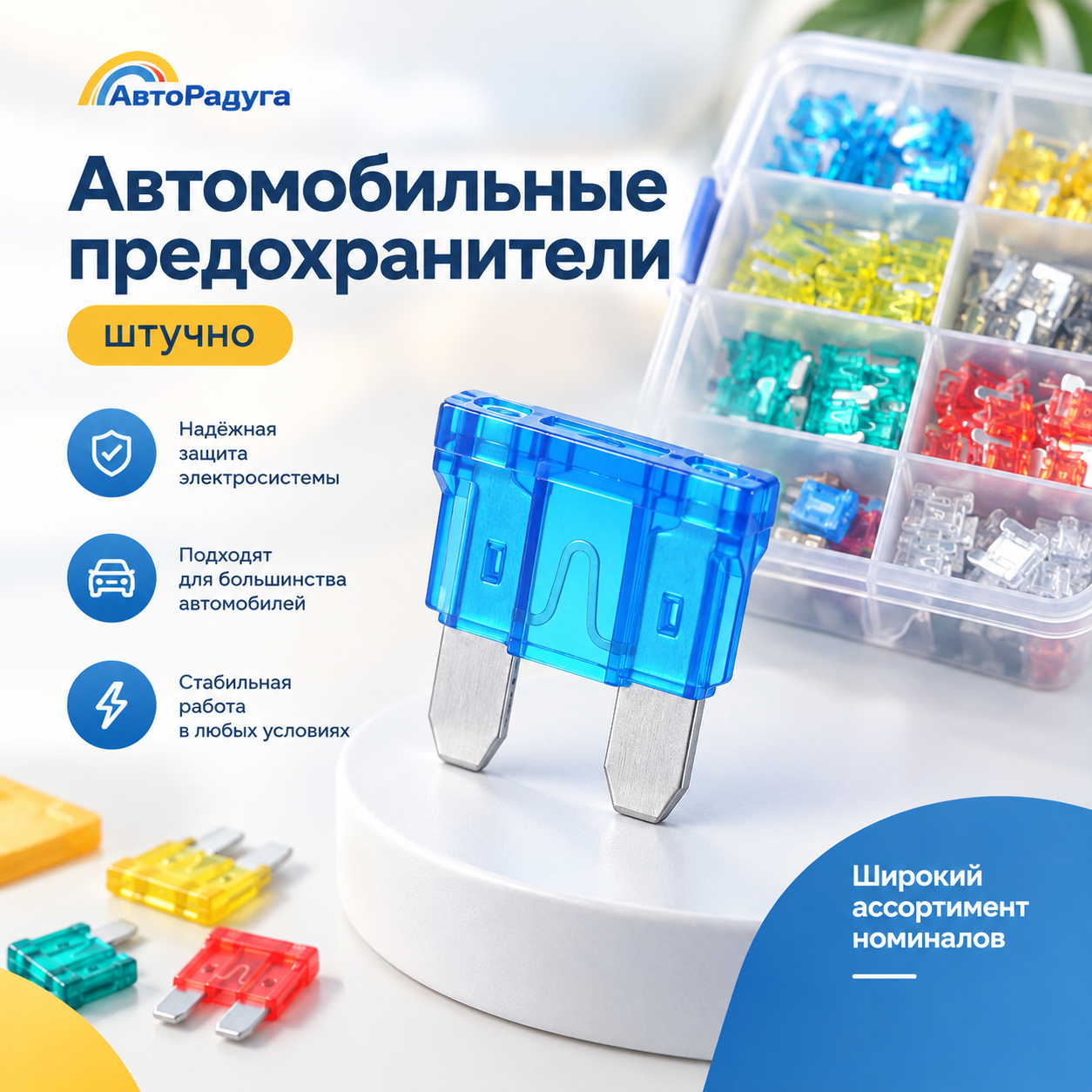 Предохранители штучно (Micro,Mini,Standard,Цилиндрического типа) 1шт.