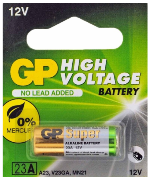 Высоковольтных алкалиновых батареек GP Super 23A напряжением 12V